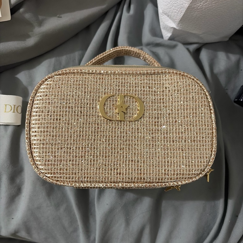 Dior Gold Textured Cosmetic Case